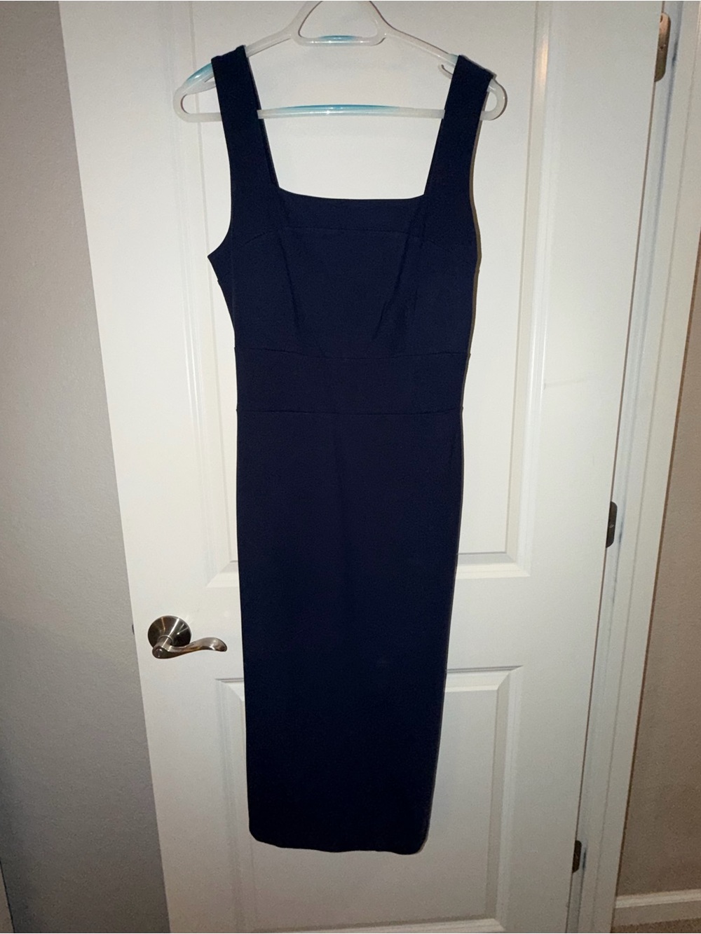 Banana Republic Navy Square-Neck Midi Sheath Dress